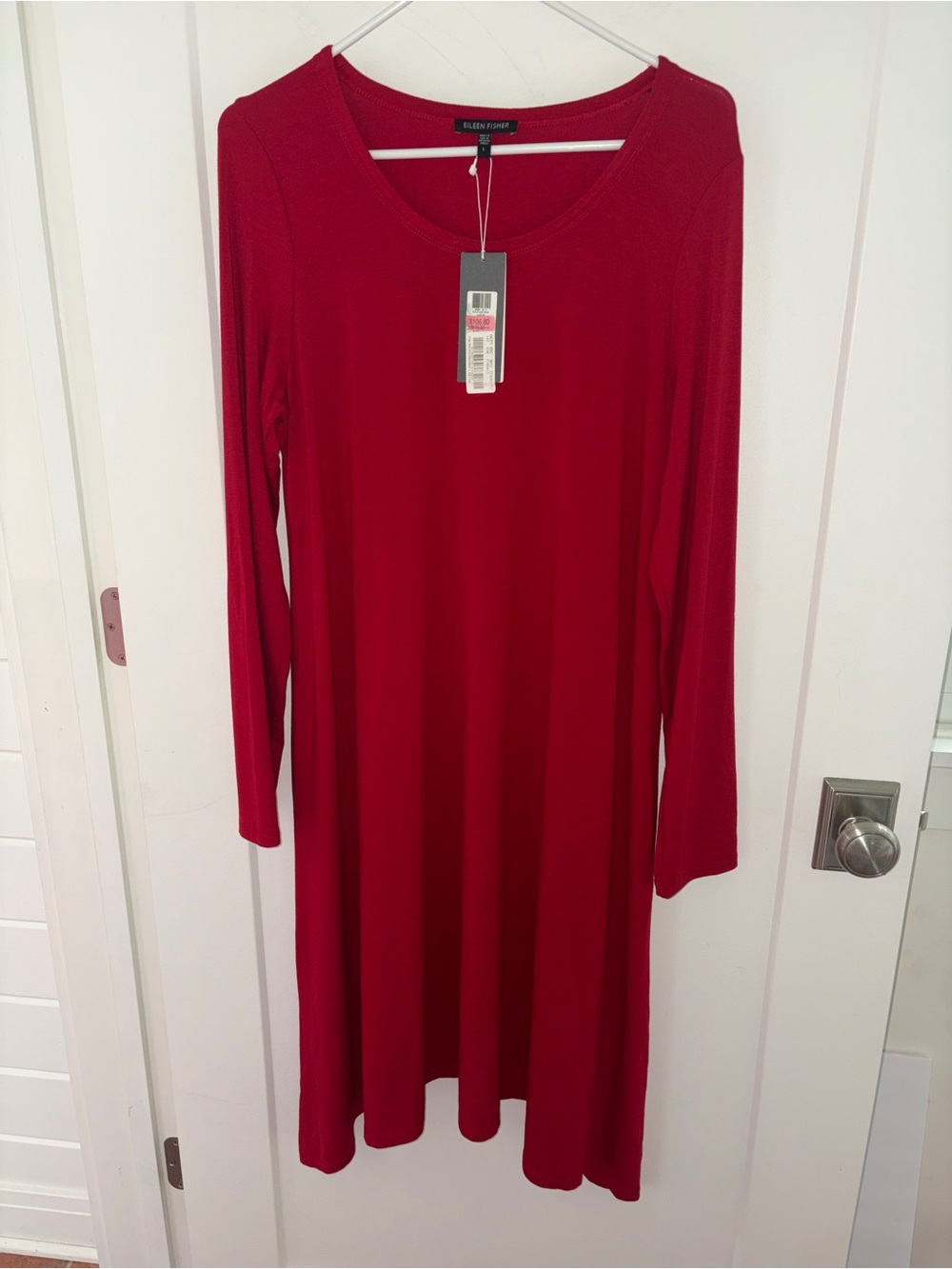 NWT $178 Eileen Fisher jersey knit swing dress sz L